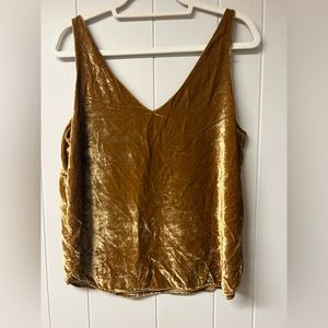 LOFT Mustard Yellow Velvet Tank
